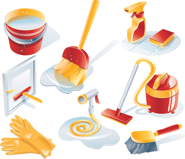 free vector Cleaning supplies icon vector